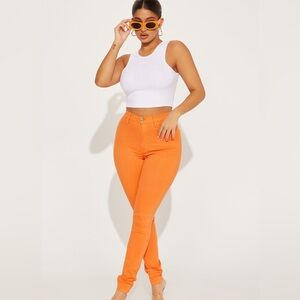🆕BNWT size 7 high waist orange skinny jeans Fashion Nova s